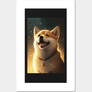 Happy Shiba Inu Dog Posters and Art